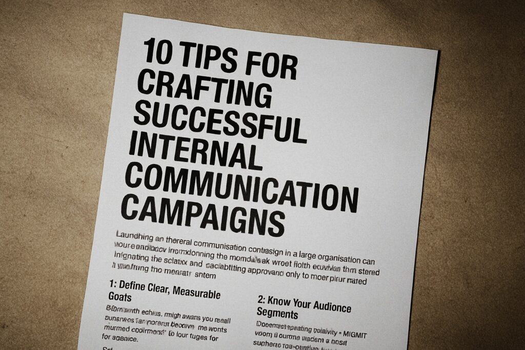 How to Plan a Successful Internal Communications Campaign: 10 Tips for Effectiveness