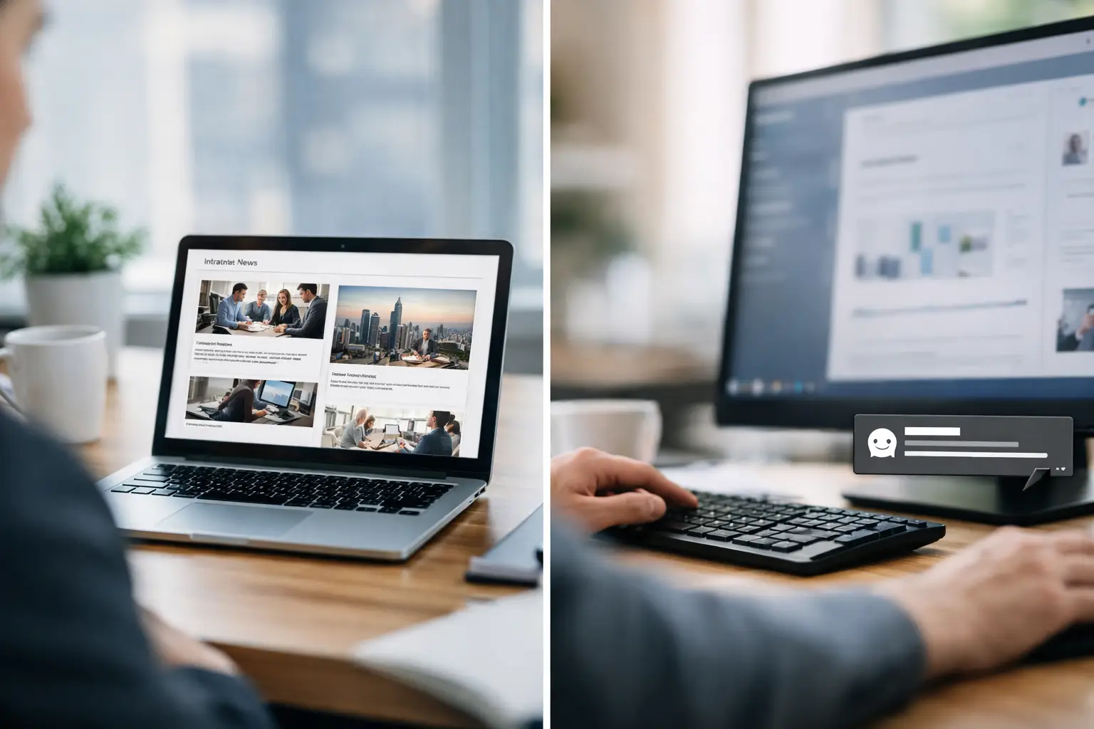 Intranet News vs Desktop Screen Messaging