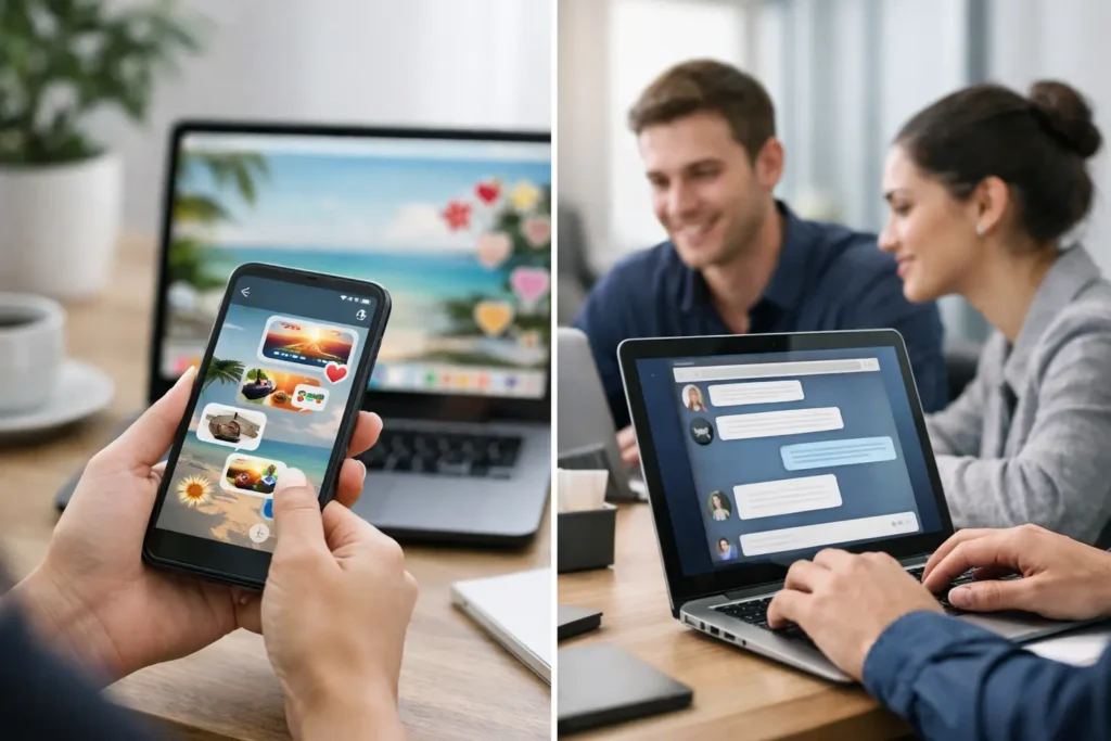 Wallpaper Messaging vs Chat at Work
