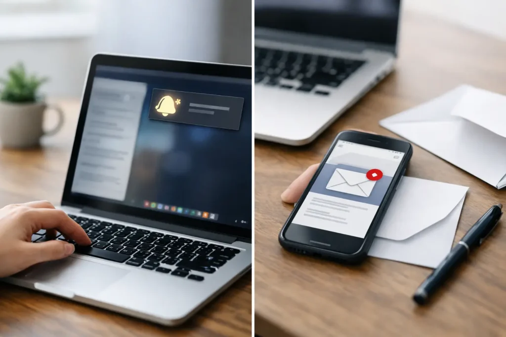 Desktop Notifications vs Email Announcements Compared